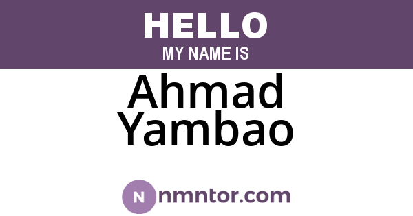 Ahmad Yambao