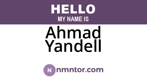 Ahmad Yandell