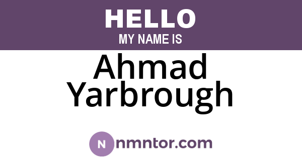 Ahmad Yarbrough