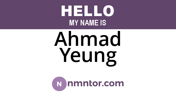 Ahmad Yeung