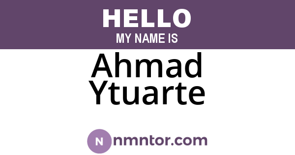 Ahmad Ytuarte