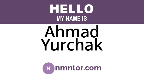 Ahmad Yurchak