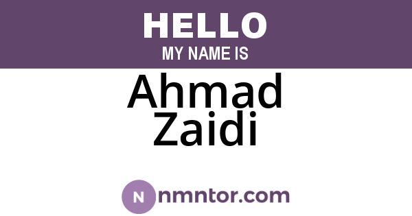 Ahmad Zaidi