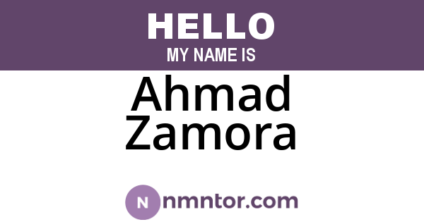 Ahmad Zamora