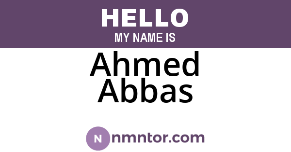 Ahmed Abbas