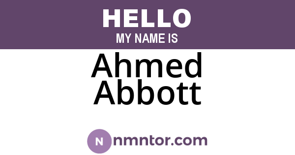 Ahmed Abbott