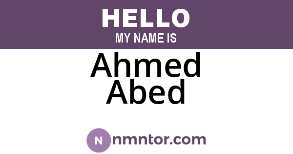 Ahmed Abed