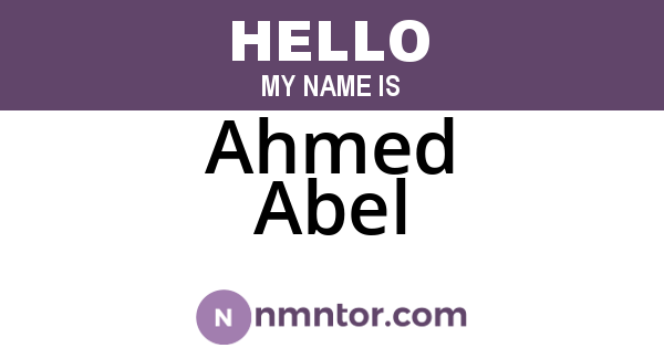 Ahmed Abel