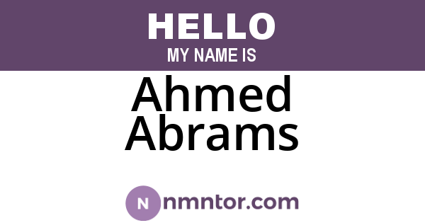 Ahmed Abrams