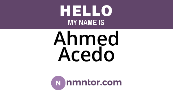Ahmed Acedo