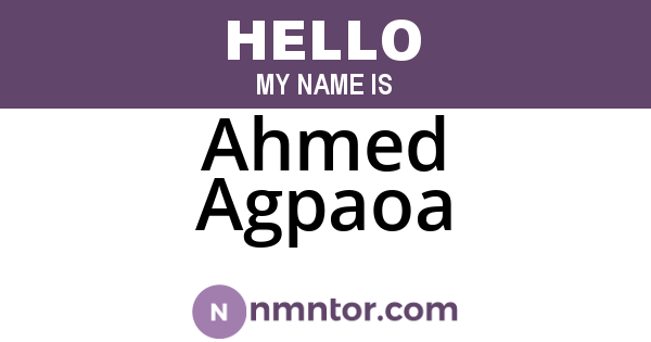 Ahmed Agpaoa