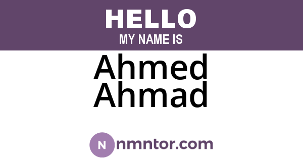 Ahmed Ahmad