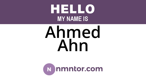 Ahmed Ahn