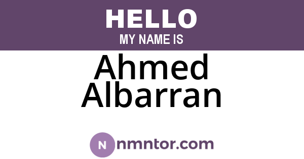 Ahmed Albarran