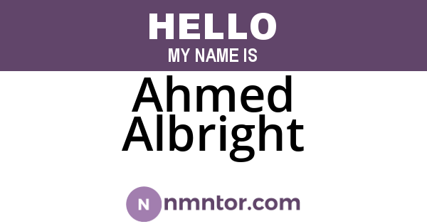 Ahmed Albright