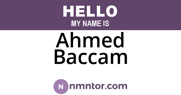 Ahmed Baccam
