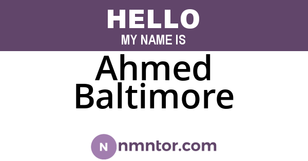 Ahmed Baltimore