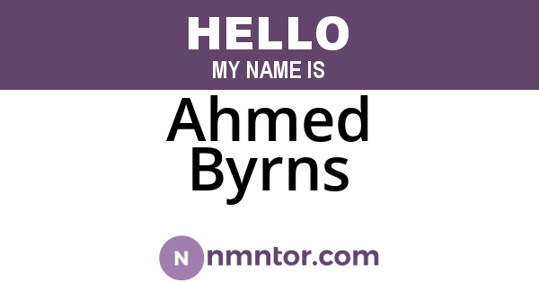 Ahmed Byrns