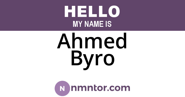 Ahmed Byro