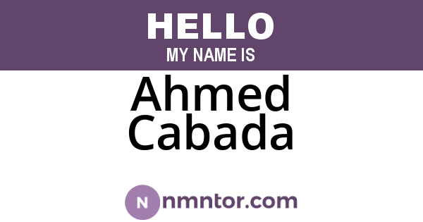 Ahmed Cabada
