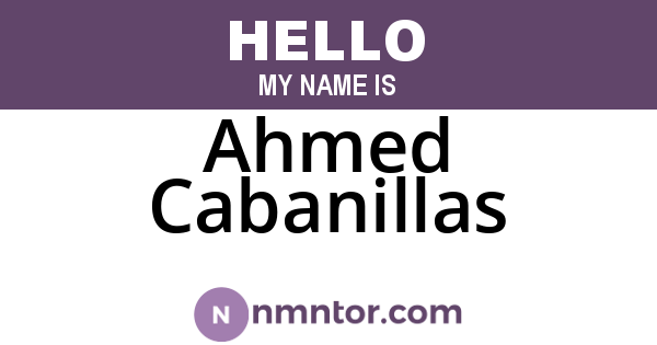 Ahmed Cabanillas