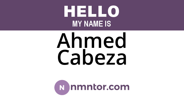 Ahmed Cabeza