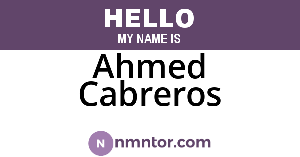 Ahmed Cabreros