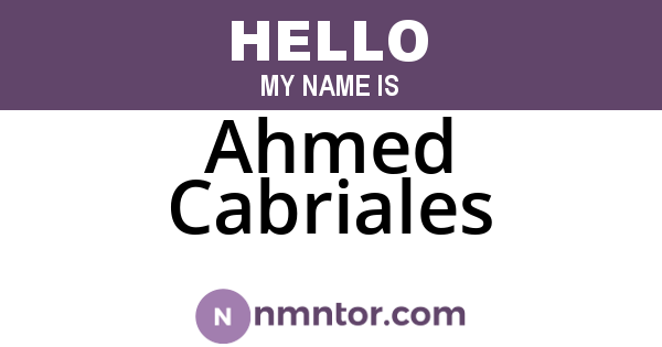 Ahmed Cabriales