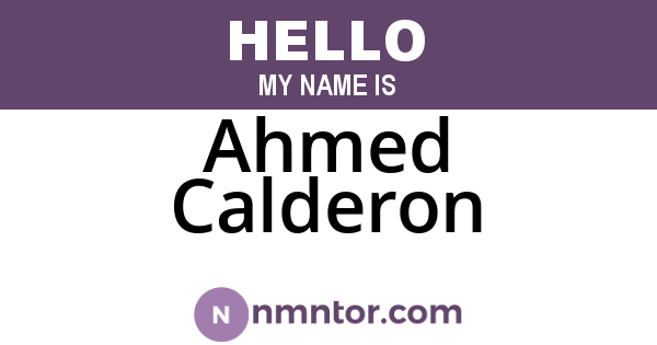 Ahmed Calderon