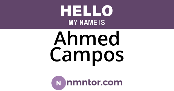 Ahmed Campos