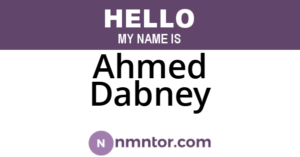 Ahmed Dabney
