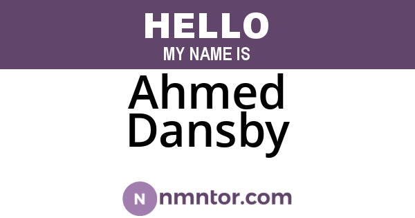Ahmed Dansby
