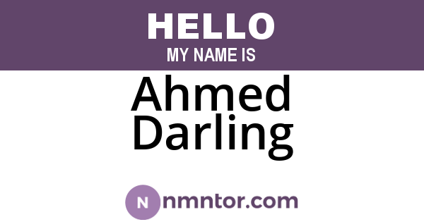 Ahmed Darling