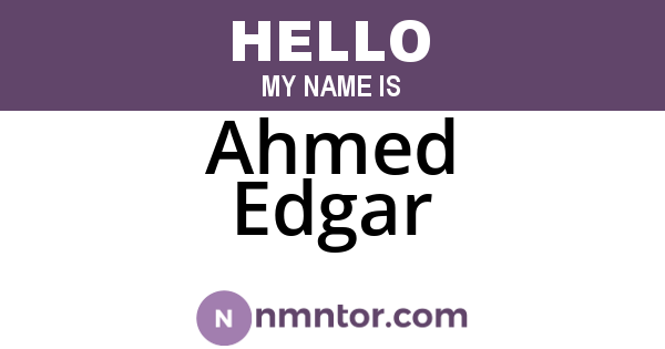 Ahmed Edgar