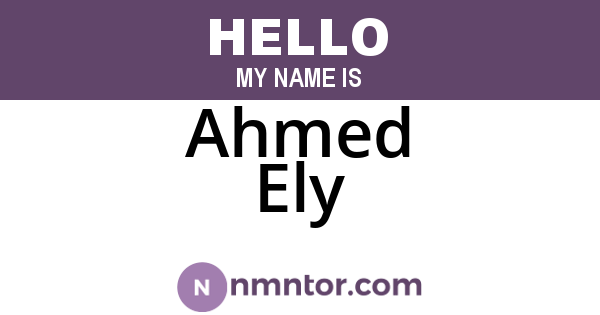 Ahmed Ely