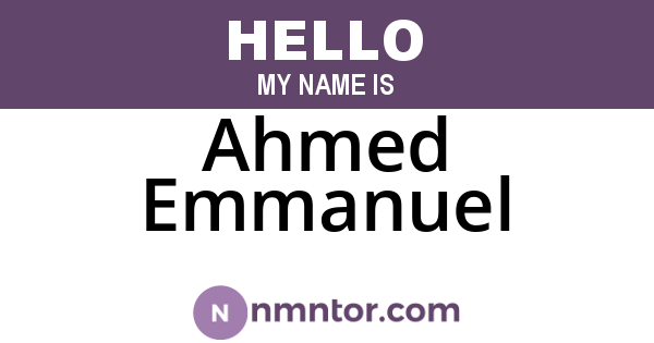 Ahmed Emmanuel