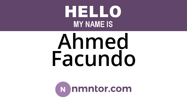 Ahmed Facundo