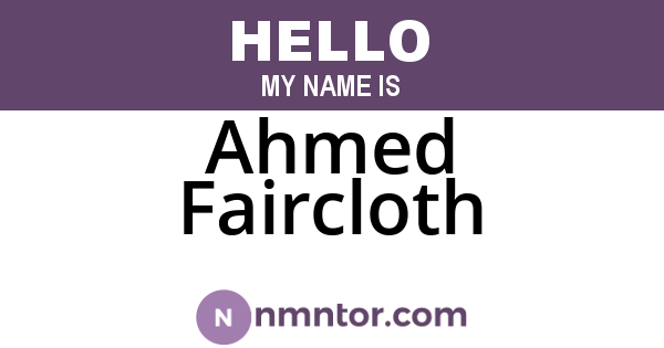 Ahmed Faircloth