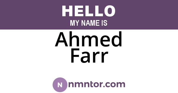 Ahmed Farr