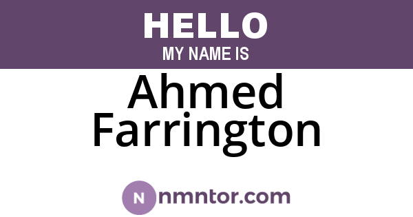 Ahmed Farrington