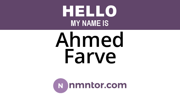 Ahmed Farve