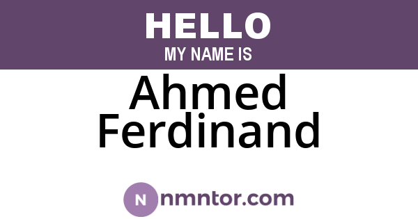 Ahmed Ferdinand