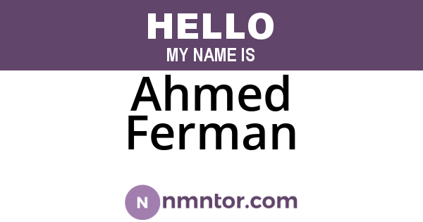 Ahmed Ferman