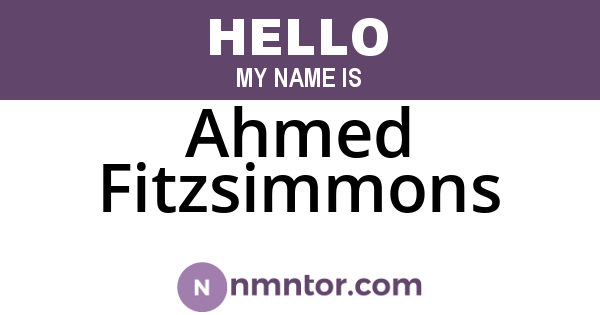 Ahmed Fitzsimmons