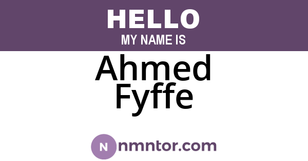 Ahmed Fyffe