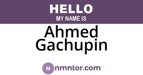 Ahmed Gachupin