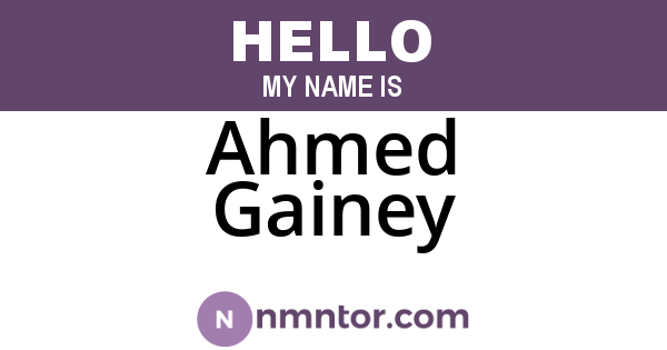 Ahmed Gainey