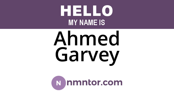 Ahmed Garvey