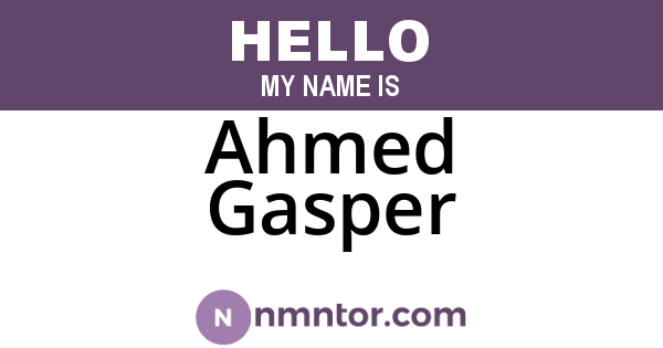 Ahmed Gasper