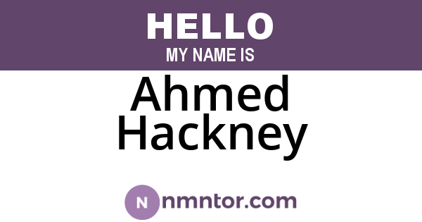 Ahmed Hackney